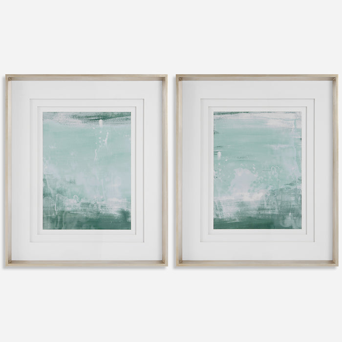 Uttermost Coastal Patina Modern Framed Prints, S/2