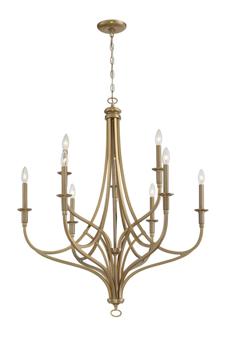 Minka Lavery Covent Park 9 Light Chandelier with Brushed Honey Gold Finish (Chandelier 40 in W x 32 in H)