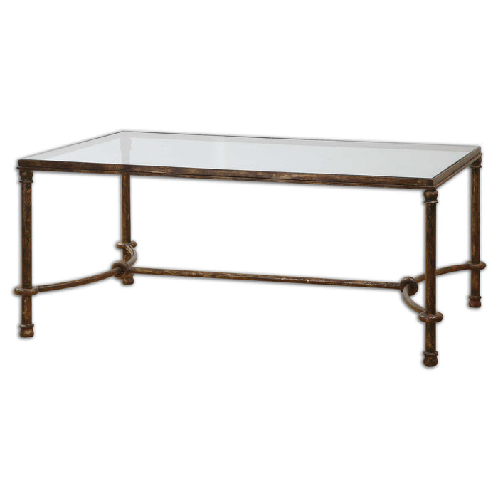 Uttermost Warring Iron Coffee Table | Rustic Bronze Iron Coffee Table