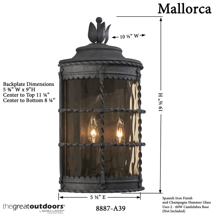 Minka Lavery Mallorca 2 Light Outdoor Pocket Lantern
