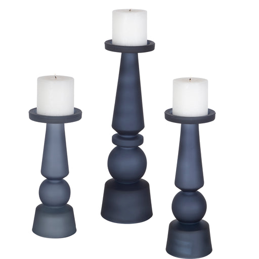 Uttermost Cassiopeia Blue Glass Candleholders