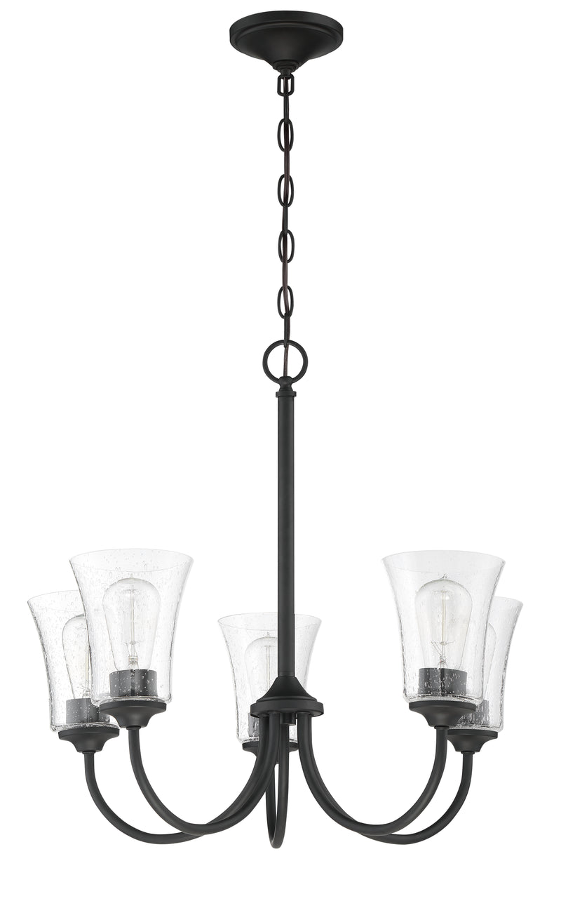 Craftmade 50425-FB Gwyneth 5 Light Chandelier -Flat Black