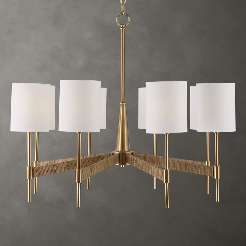 Uttermost Lautoka Rattan 8 Light Chandelier - ALCOVE LIGHTING