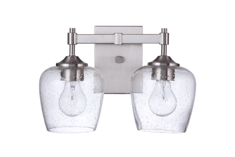 Craftmade 12413BNK2 Stellen 2 Light Bathroom Vanity Light -Brushed Polished Nickel