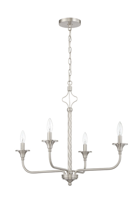 Craftmade 57024-BNK Jolenne 4 Light Chandelier -Brushed Polished Nickel