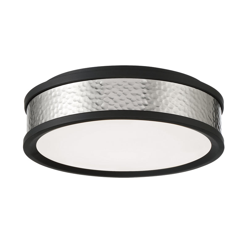Minka Lavery 12" LED Flush Mount-Coal With Brushed Nickel