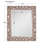 Auren Mirror | Classic Ornate Rectangle Engineered Wood Frame Mirror Mounted Vertical or Horizontal (31 in. W x 37 in. H x 1 in. D)