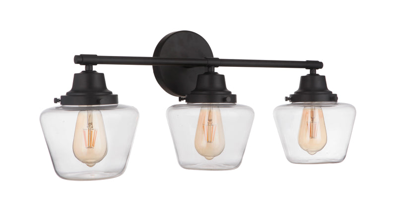 Craftmade 19528FB3 Essex 3 Light Bathroom Vanity Light -Flat Black