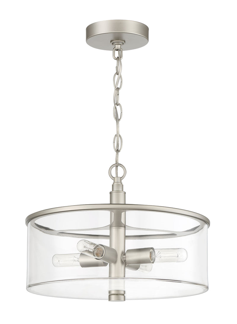 Craftmade 55654-SN Hailie 4 Light Convertible Semi Flush -Satin Nickel - ALCOVE LIGHTING