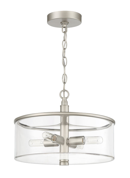Craftmade 55654-SN Hailie 4 Light Convertible Semi Flush -Satin Nickel - ALCOVE LIGHTING