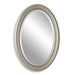 Ovira Metallic Silver Mirror | Modern Oval Polystyrene Frame Bathroom Vanity Mirror Mounted Vertical or Horizontal (21 in. W x 31 in. H x 1 in. D)