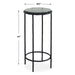 Vortel Accent Table | Black Textured Iron and Recycled Glass Top (12 in. W x 24 in. H)