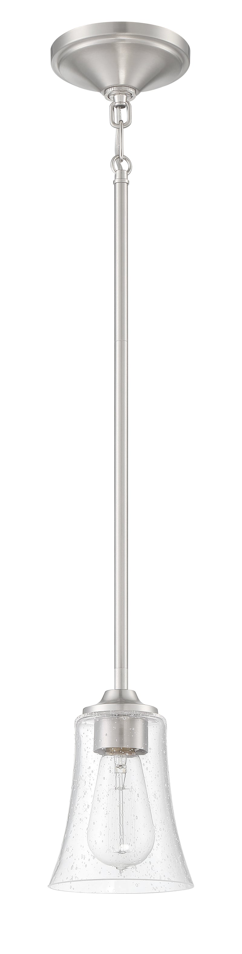 Craftmade 50491-BNK Gwyneth 1 Light Mini Pendant -Brushed Polished Nickel