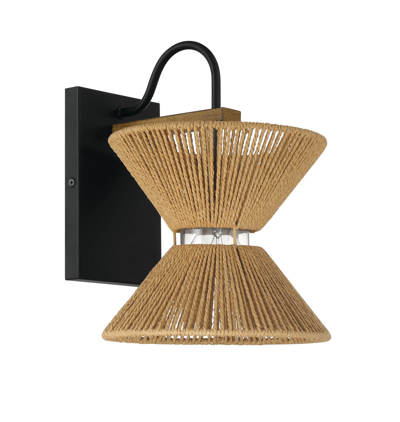 Craftmade 58561-FBWAL Serena 1 Light Wall Light Sconce -Flat Black/Walnut