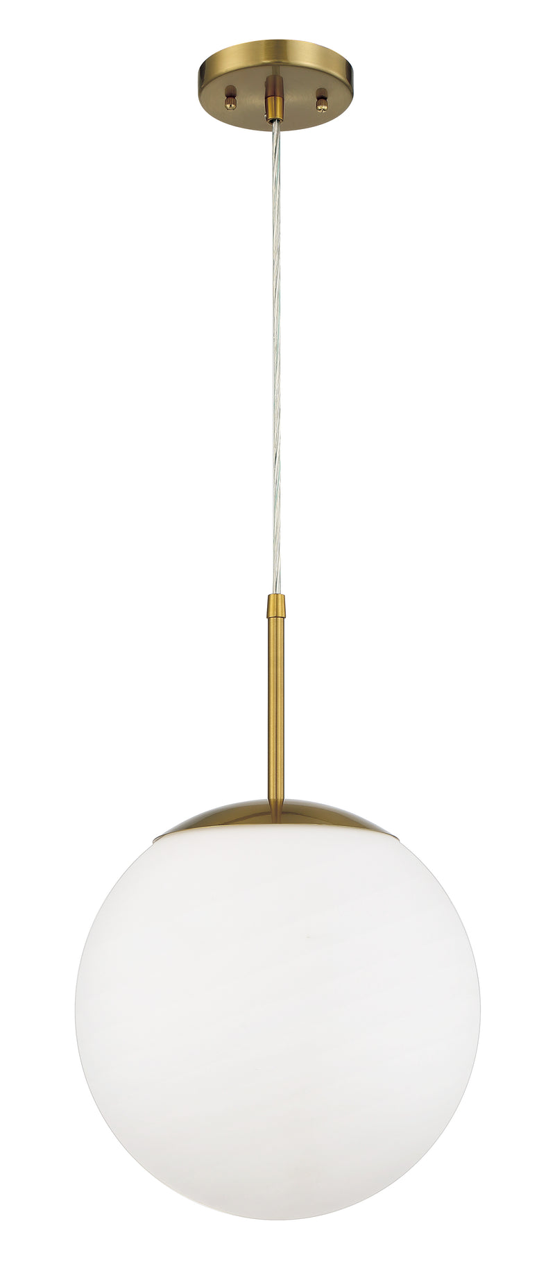 Craftmade 56892-SB-WG Gaze 1 Light 12" Pendant -Satin Brass (White Glass)