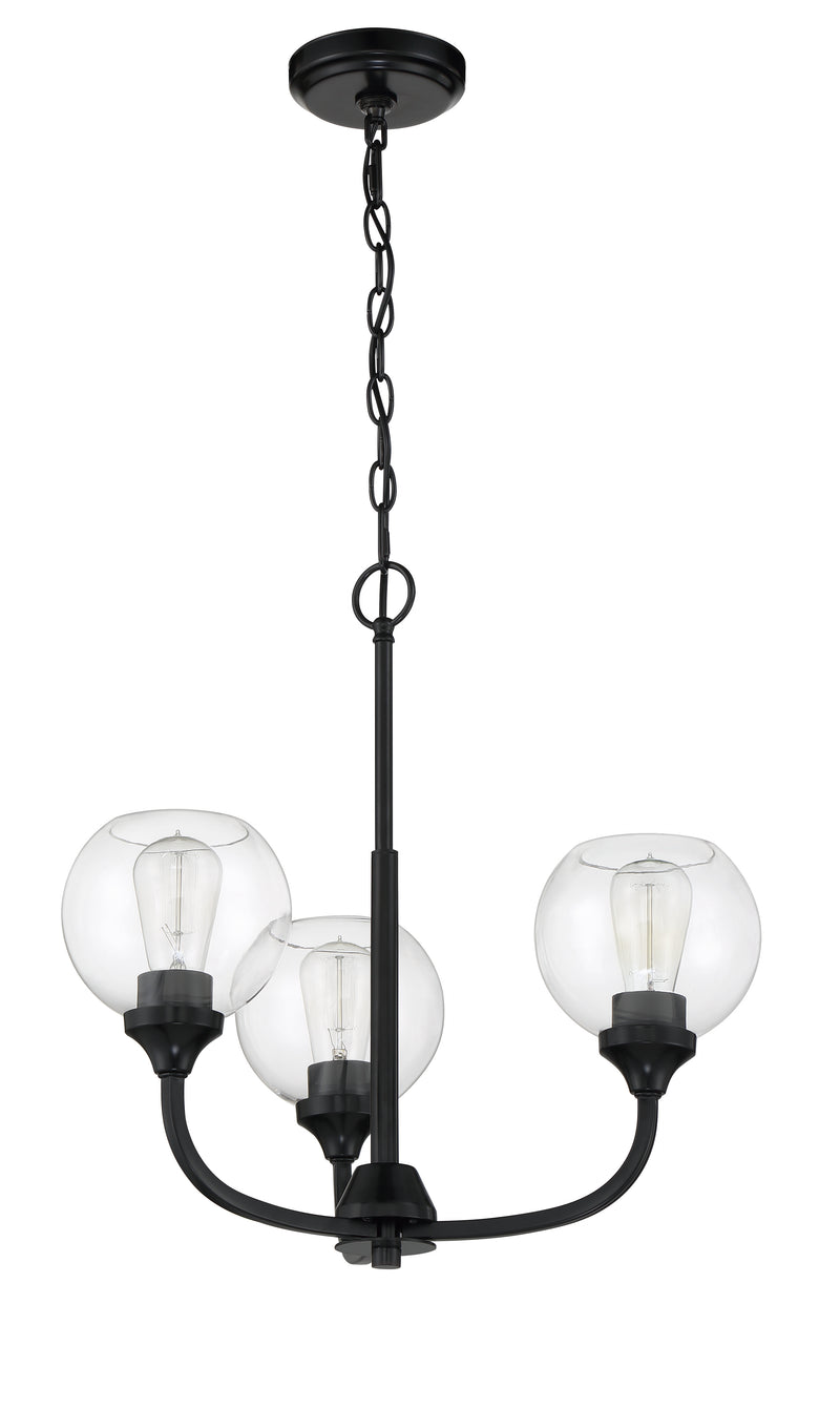 Craftmade 56223-FB Glenda 3 Light Chandelier -Flat Black