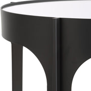 Averon Accent Table | Matte Black and Mirrored Top (16 in. W x 24 in. H)