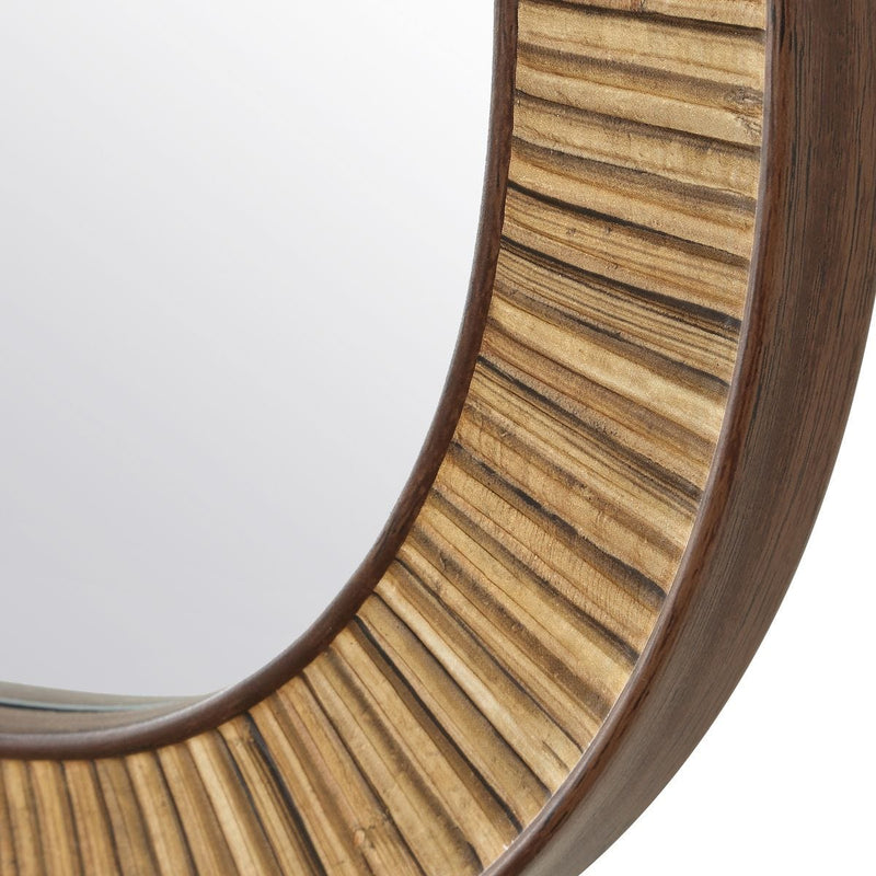 Twila Mirror | Modern Rectangle Engineered Rattan Polymer Frame Bathroom Vanity Mirror Mounted Vertical or Horizontal (22 in. W x 34 in. H x 1 in. D)