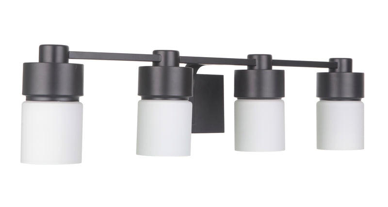 Craftmade 12331FB4 District 4 Light Bathroom Vanity Light -Flat Black