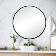 Bravik Matte Black Mirror | Modern Round Engineered Polymer Frame Bathroom Vanity Mirror (43 in. W x 43 in. H x 1 in. D)