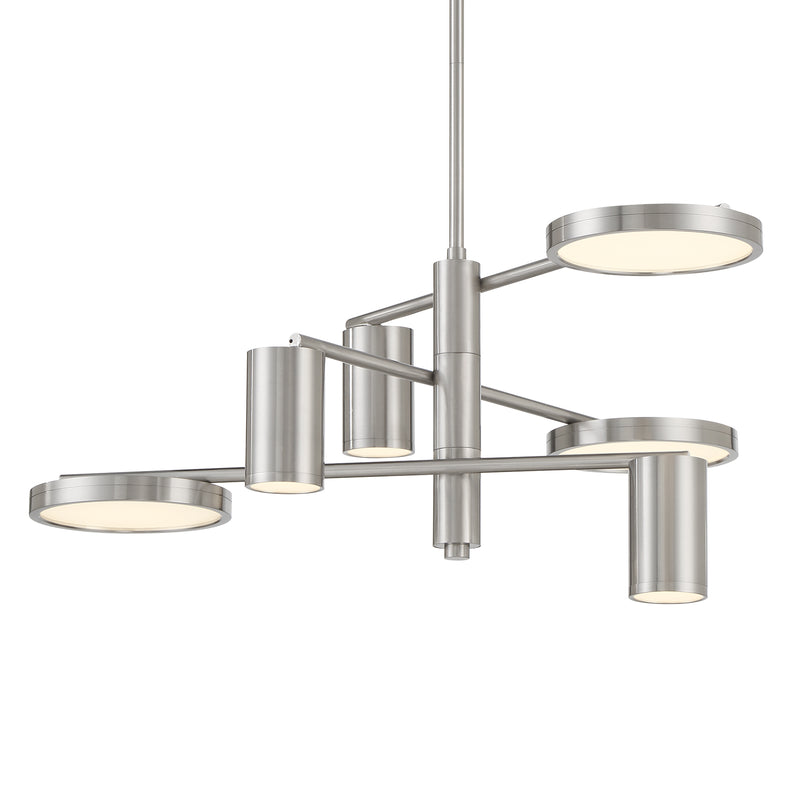 George Kovacs P5495-084-L Swivel 6 Light LED Chandelier -Brushed Nickel