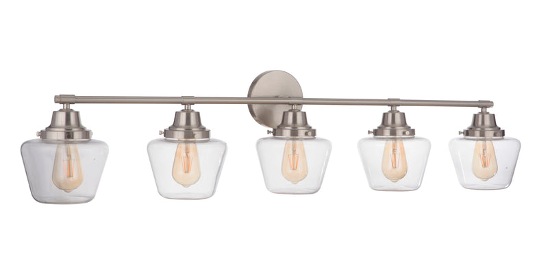 Craftmade 19548BNK5 Essex 5 Light Bathroom Vanity Light -Brushed Polished Nickel