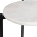 Crestan Accent Tables Set of 2 | Matte Black and White Marble Top (Medium: 11 in. W x 18 in. H; Large: 11 in. W x 22 in. H)