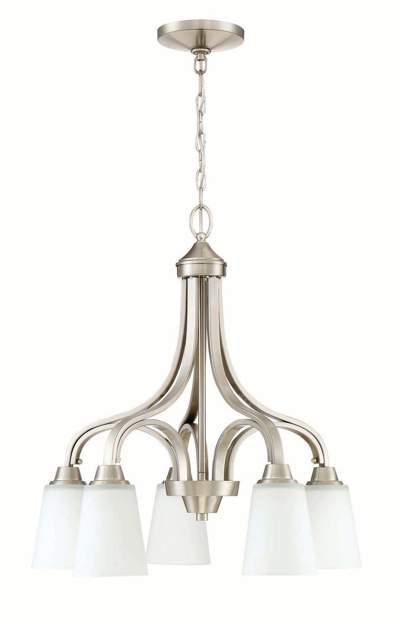 Craftmade 41915-BNK Grace 5 Light Down Chandelier -Brushed Polished Nickel
