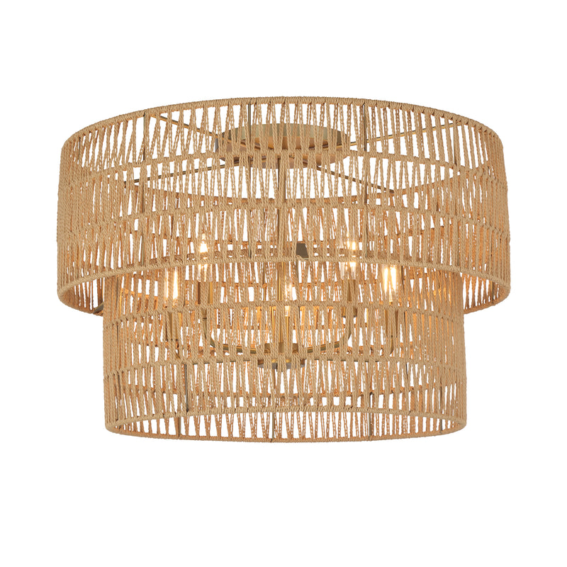 Minka Lavery Bungalow Heaven 26" 5 Light Flush Mount-Soft Brass