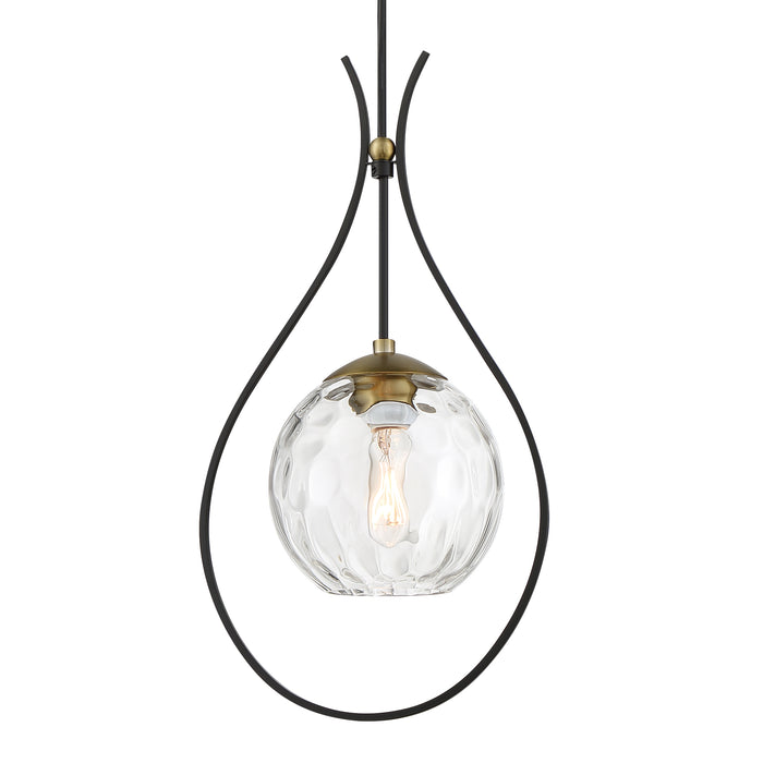 Minka Lavery Cody 1 Light Mini Pendant-Coal & Soft Brass