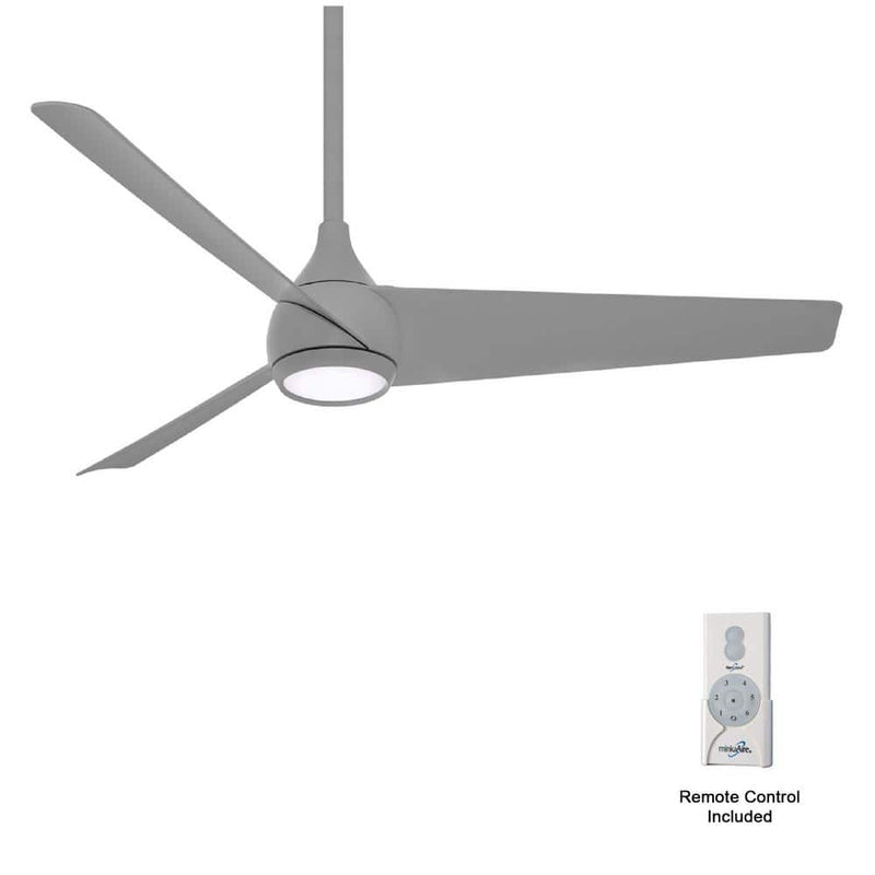 Minka Aire Twist 52" Grey LED Ceiling Fan with Remote Control - ALCOVE LIGHTING