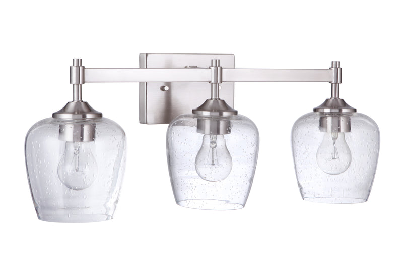Craftmade 12422BNK3 Stellen 3 Light Vanity -Brushed Polished Nickel - ALCOVE LIGHTING