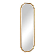 Dorado Antique Metallic Gold Leaf Mirror | Modern Oval Engineered Wood Frame Bathroom Mirror Mounted Vertical or Horizontal (22 in. W x 62 in. H x 1 in. D)