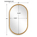 Capsol Brushed Gold Mirror | Modern Oval Iron Frame Bathroom Vanity Mirror Mounted Vertical or Horizontal (22 in. W x 35 in. H x 1 in. D)