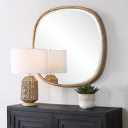 Seastran Coastal Mirror | Modern Round Natural Rattan Frame Mirror (34 in. W x 34 in. H x 2 in. D)