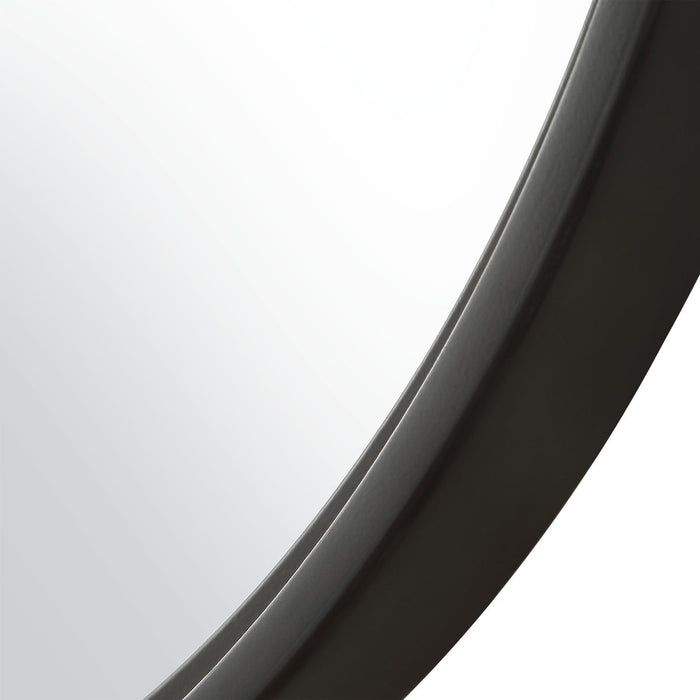 Capsol Satin Black Mirror | Modern Oval Iron Frame Bathroom Vanity Mirror Mounted Vertical or Horizontal (22 in. W x 35 in. H x 1 in. D)