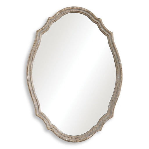 Brindle Mirror | Modern Oval Engineered Wood Frame Bathroom Vanity Mirror Mounted Vertical or Horizontal (24 in. W x 34 in. H x 2 in. D)