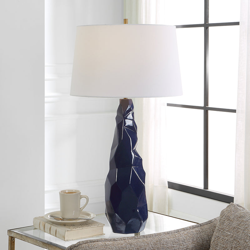 Uttermost Kavos Geometric Blue Table Lamp - ALCOVE LIGHTING
