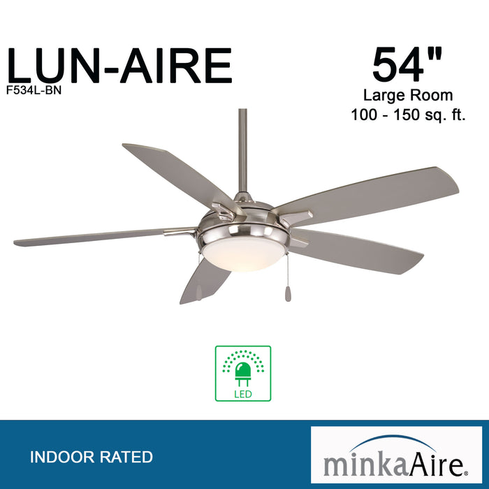 Minka Aire F534L-BN Luna-Aire Brushed Nickel 54" LED Ceiling Fan