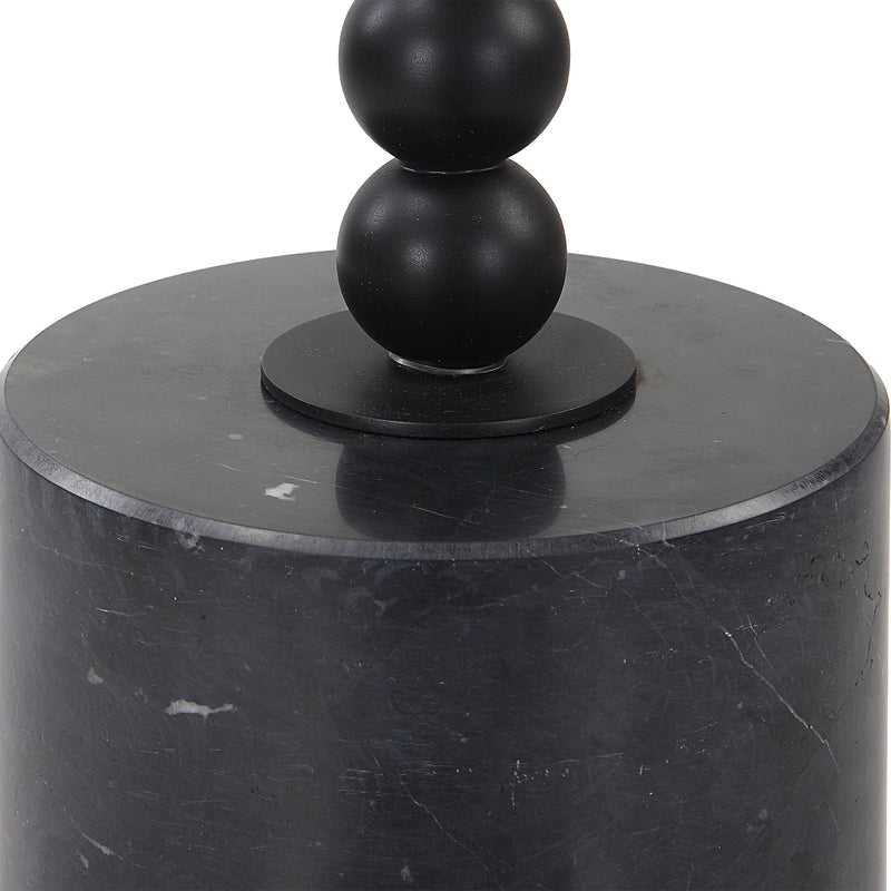 Uttermost Bead Black Marble Drink Table - ALCOVE LIGHTING