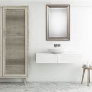 Averon Champagne Silver Leaf Mirror | Classic Rectangle Engineered Wood Frame Bathroom Vanity Mirror Mounted Vertical or Horizontal (24 in. W x 36 in. H x 2 in. D)