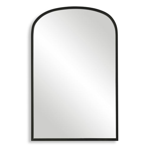 Mirona Satin Black Mirror | Modern Arch Iron Frame Bathroom Vanity Mirror (22 in. W x 34 in. H x 1 in. D)