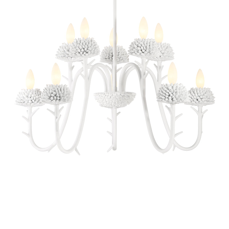 Minka Lavery North Fork 10 Light 2-Tier Chandelier-Sand White