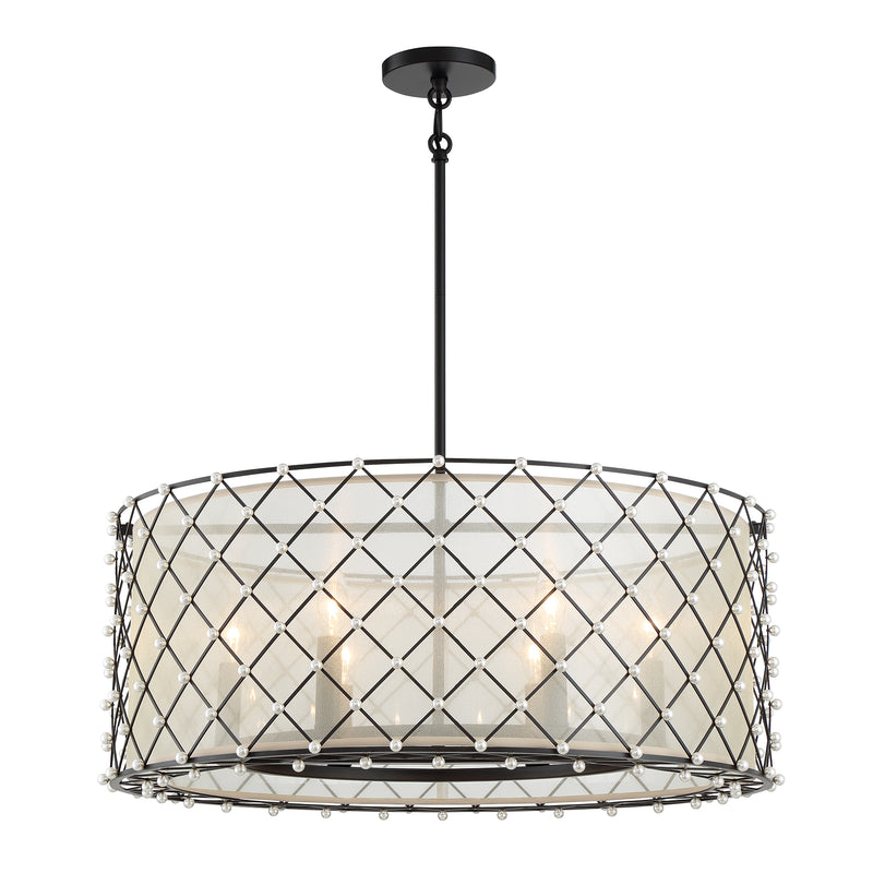Minka Lavery Sheer Elegance 6 Light Pendant-Coal
