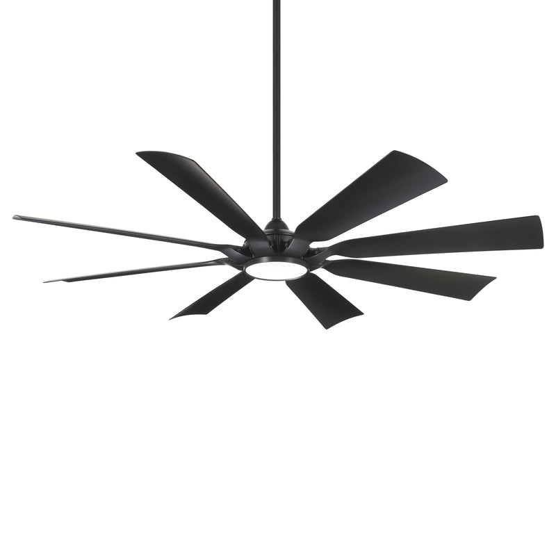 Minka Aire Future F756L-CL 65-Inch Wet LED Outdoor Ceiling Fan in Coal Black with Remote
