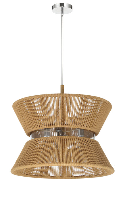 Craftmade 58596-CHWAL Serena 6 Light Pendant -Chrome/Walnut