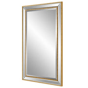 Gildmere Gold Mirror | Modern Rectangle Engineered Polymer Frame Bathroom Vanity Mirror Mounted Vertical or Horizontal (24 in. W x 40 in. H x 1 in. D)