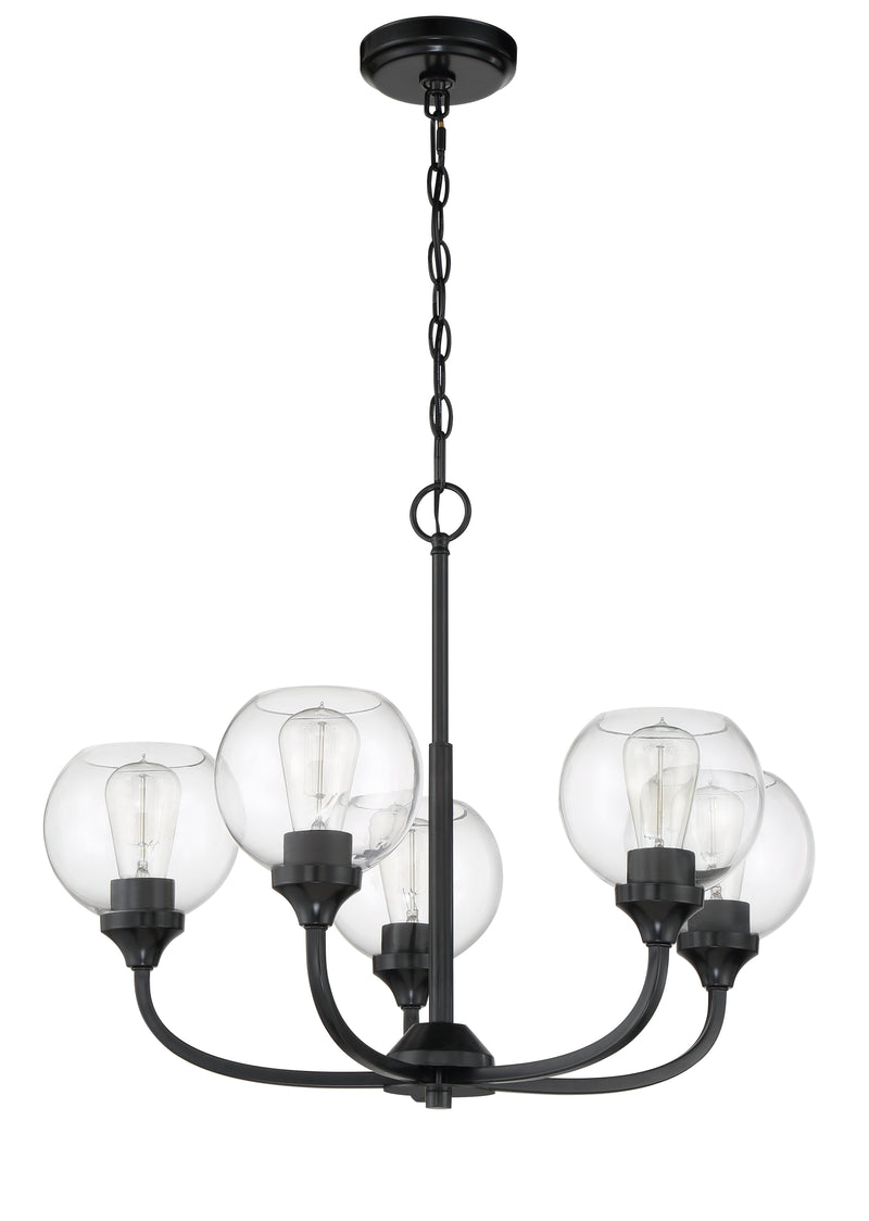 Craftmade 56225-FB Glenda 5 Light Chandelier -Flat Black