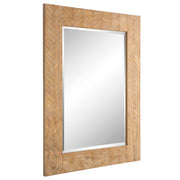 Trenval Natural Wood Mirror | Modern Rectangle Solid Wood Frame Bathroom Vanity Mirror Mounted Vertical or Horizontal (29 in. W x 39 in. H x 1 in. D)