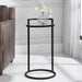 Rovik Accent Table | Matte Black and Mirrored Top (14 in. W x 26 in. H)